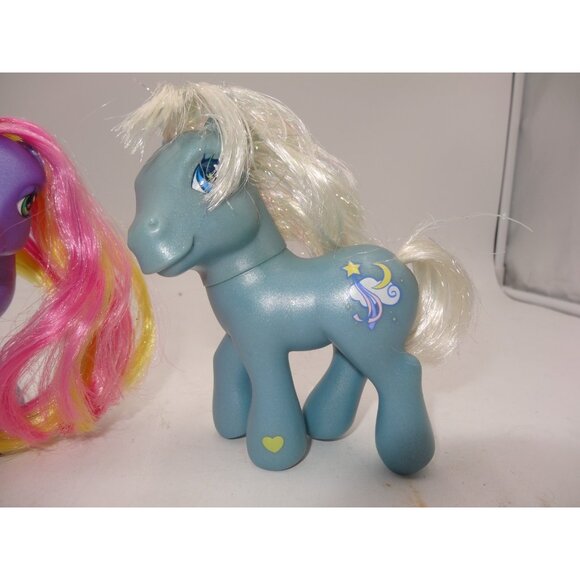 MLP Star Beam My Little Pony Figure Blue Sparkle Nose Stars Bumble Berry 2002 - Picture 7 of 10